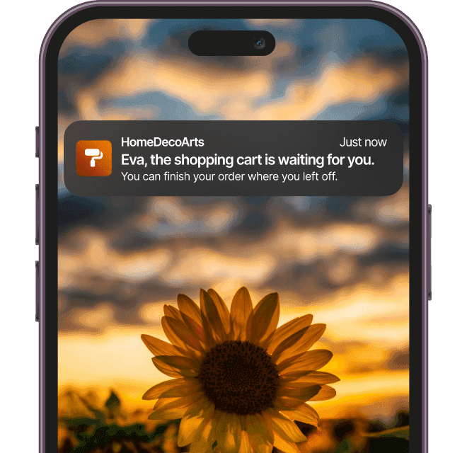 abandoned basket mobile notification