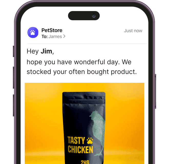 product replenishment mobile notification