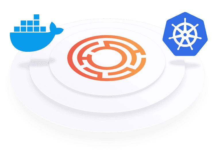 meiro logo with icons of ship, web and server